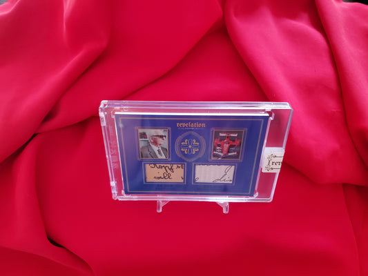 MICHAEL SCHUMACHER & ENZO FERARRI AUTHENTIC HANDWRITING PATCH