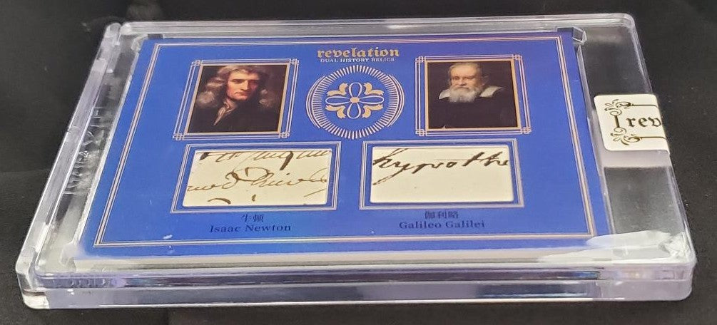 ISAAC NEWTON & GALILEO GAHLEI AUTHENTIC HANDWRITING PATCH