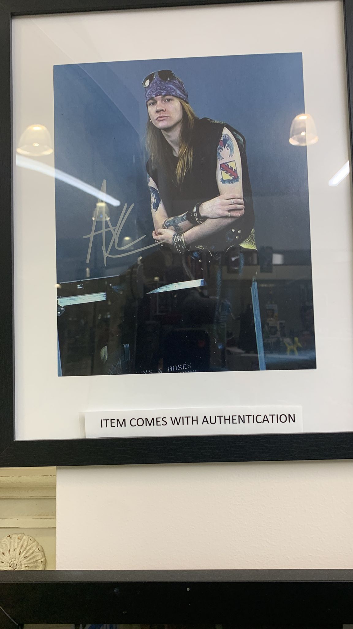 AXL ROSE Signed Photograph - Signature Certified - Framed