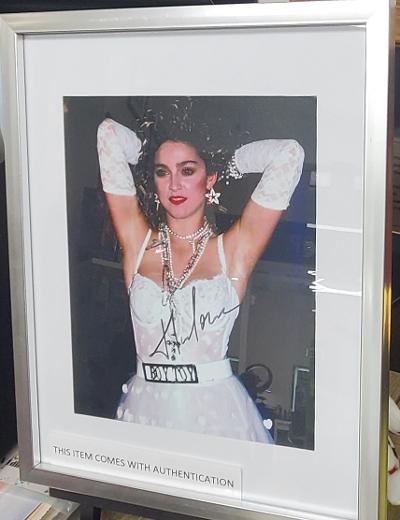 MADONNA FRAMED PHOTO WITH AUTHENTICATED SIGNATURE